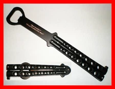 Black BOTTLE OPENER Practice BALISONG BUTTERFLY Butter Fly Trainer
