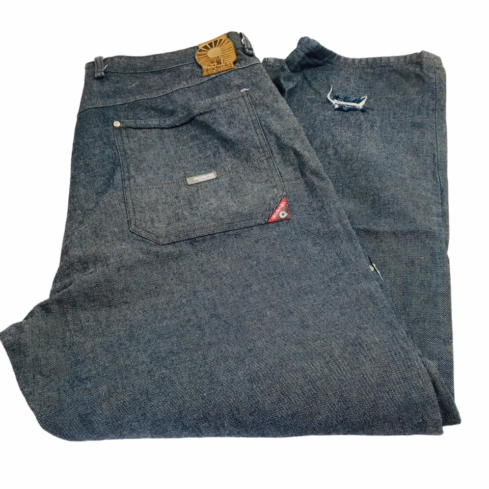 Antigo Akademiks Street Wear Y2K Joelho Duplo Jeans Baggy 42x32 CDC0100964 Hong Kong - Imagem 4 de 4