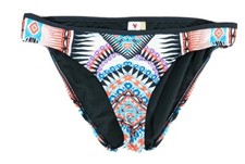 GIBSON LATIMER Women's Multicolor Geometric Stretch Bikini Bottom size L NWT