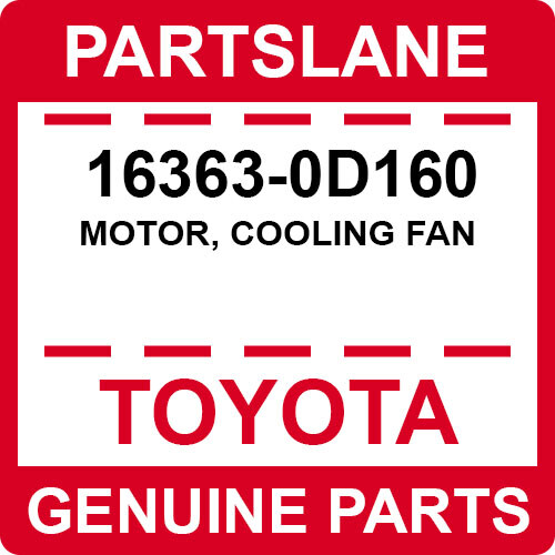 163630D160 Toyota OEM Genuine MOTOR, COOLING FAN eBay