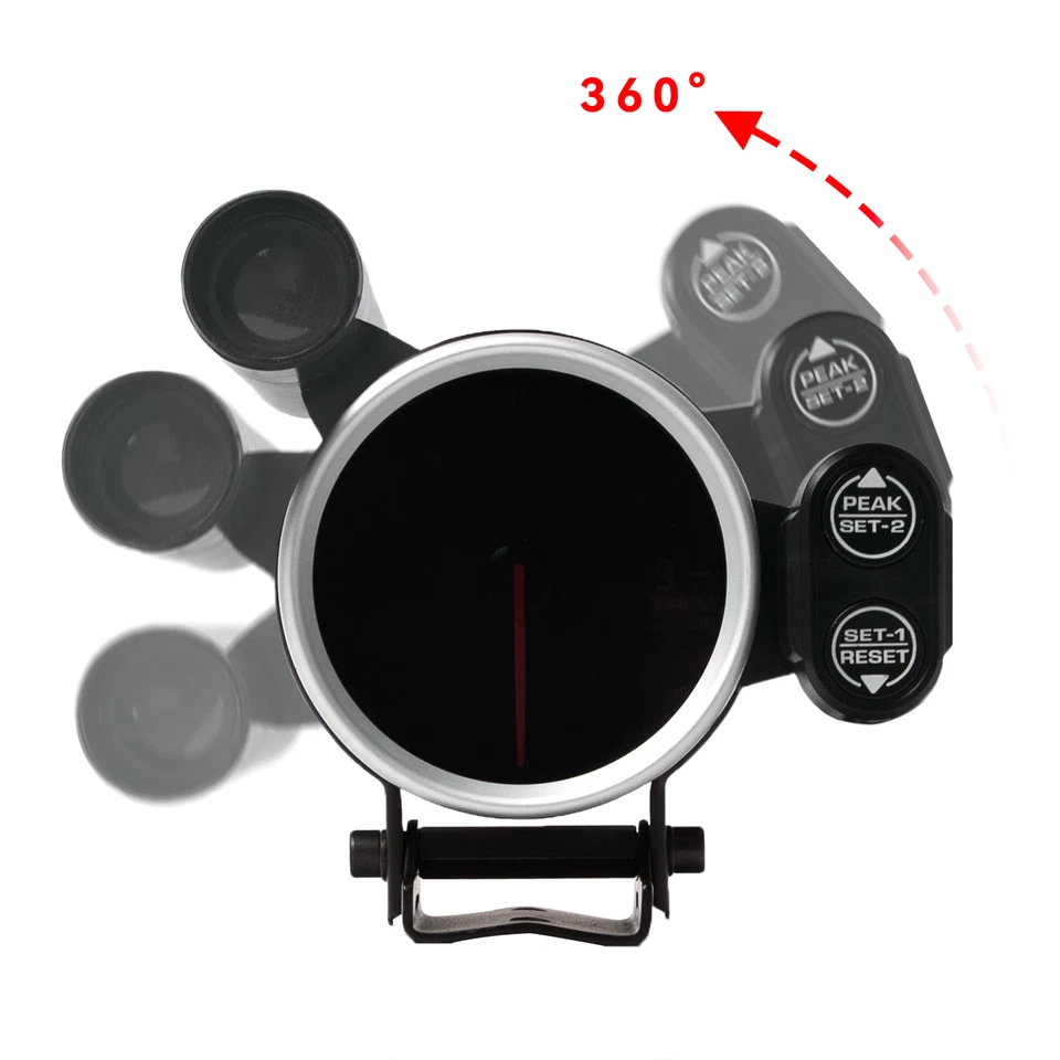 80mm 3.5" Tachometer Gauge Kit LED Car Meter with Shift Light+Stepping Motor RPM - Image 3 of 4