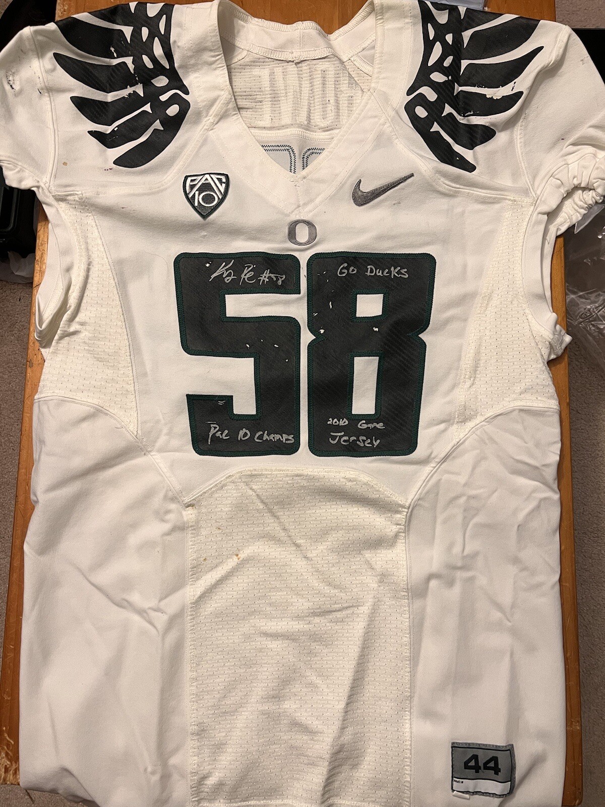 FILA Maglietta da gioco 2010 Kenny Rowe Oregon Ducks Storm Trooper autografata