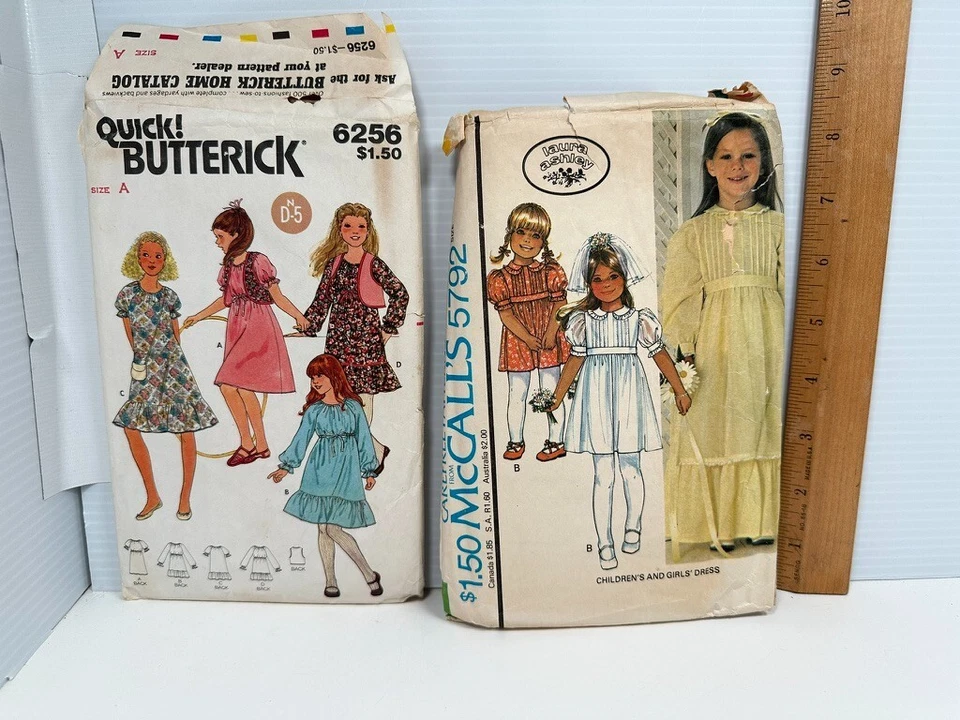 15 Vintage Kids Girls McCalls Simplicity Butterick Sewing Patterns CUT - Image 2 of 4