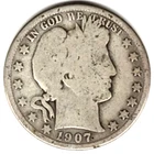 1907 S Barber Half Dollar grades GOOD + condition ~ FULL RIMS       stk v11