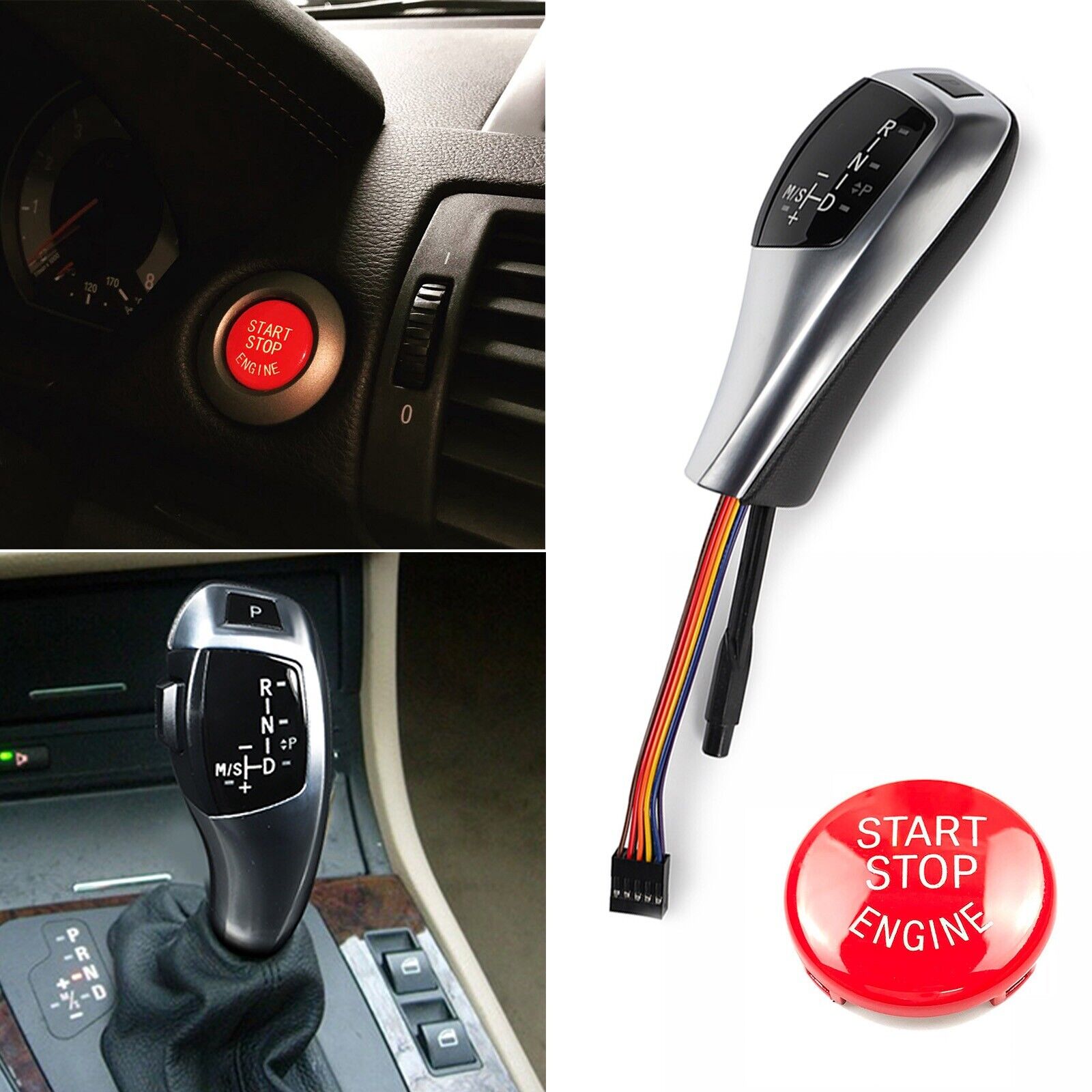 Car RHD LED Shift Knob Modified Automatic Gear Shifter Lever Fits for BMW  E90 E91 E92