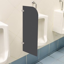 Wall-Mounted Black Urinal Partition Screen for Privacy in Public Restrooms