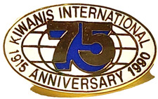Kiwanis International 75th Anniversary 1915-1990 Lapel Pin