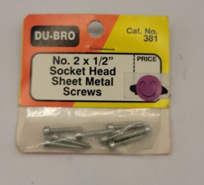 Du-Bro Socket Head Sheet Metal Screws 2x1/2'' Hex Rc Hardware 8 pcs DuBro 381