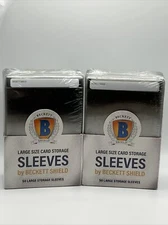Beckett Shield Large Size Semi-Rigid Sleeves 2 Packs of 50, 100 Total