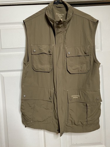 Vintage Boomerang Mens Fishing Green Hunting Vest XL Size 54 Photography Pockets - Picture 7 of 7