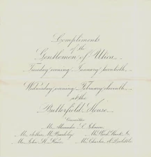 187x INVITE TO BUTTERFIELD HOUSE PARTY PONY EXPRESS STAGE COACH FOUNDER UTICA NY