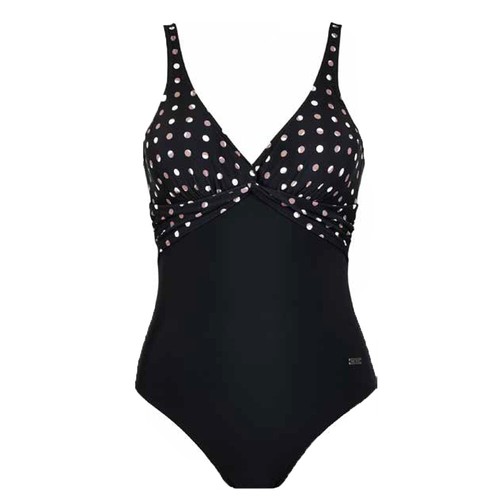 Ladies Swimming Costume Black Polka Dot Padded Swimsuit Adjustable Straps 73177 - Picture 1 of 5