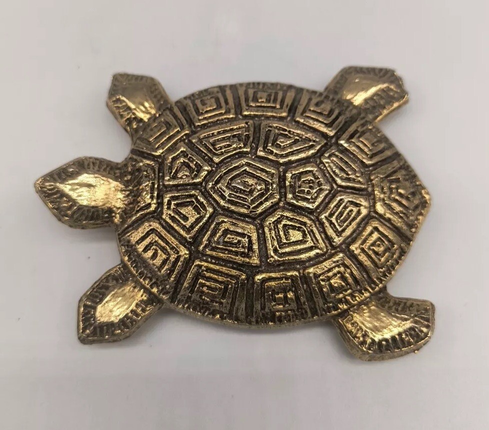 Vintage 1970s Brass Turtle Belt Buckle with (USA) | eBay Vintage Handmade Belt Brass Turtle Buckle 32” main image 0
