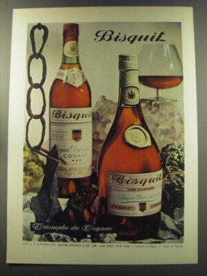1960 Bisquit Cognac Ad - Triomphe du Cognac