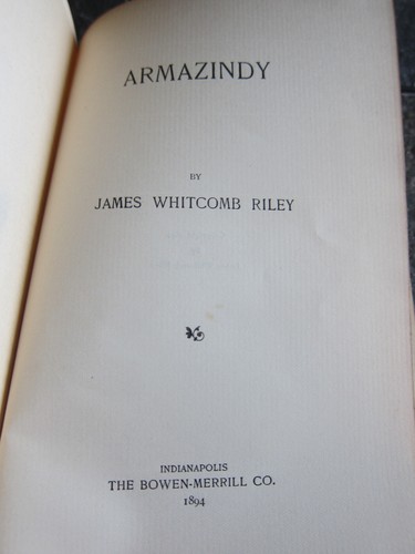 Armazindy by James Whitcomb Riley, Antique 1894 HC 1st Edition Book, Poems - Picture 5 of 6
