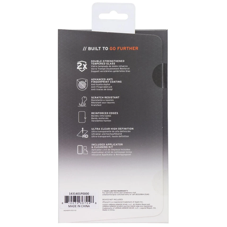 Funda Urban Armor Gear Glass Shield serie PLUS para Apple iPhone 13 mini Foto 2 de 2