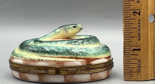 Rare Snake Chamart Limoges France Trinket Box Ring Box Ceramic Hand Painted - Picture 7 of 12