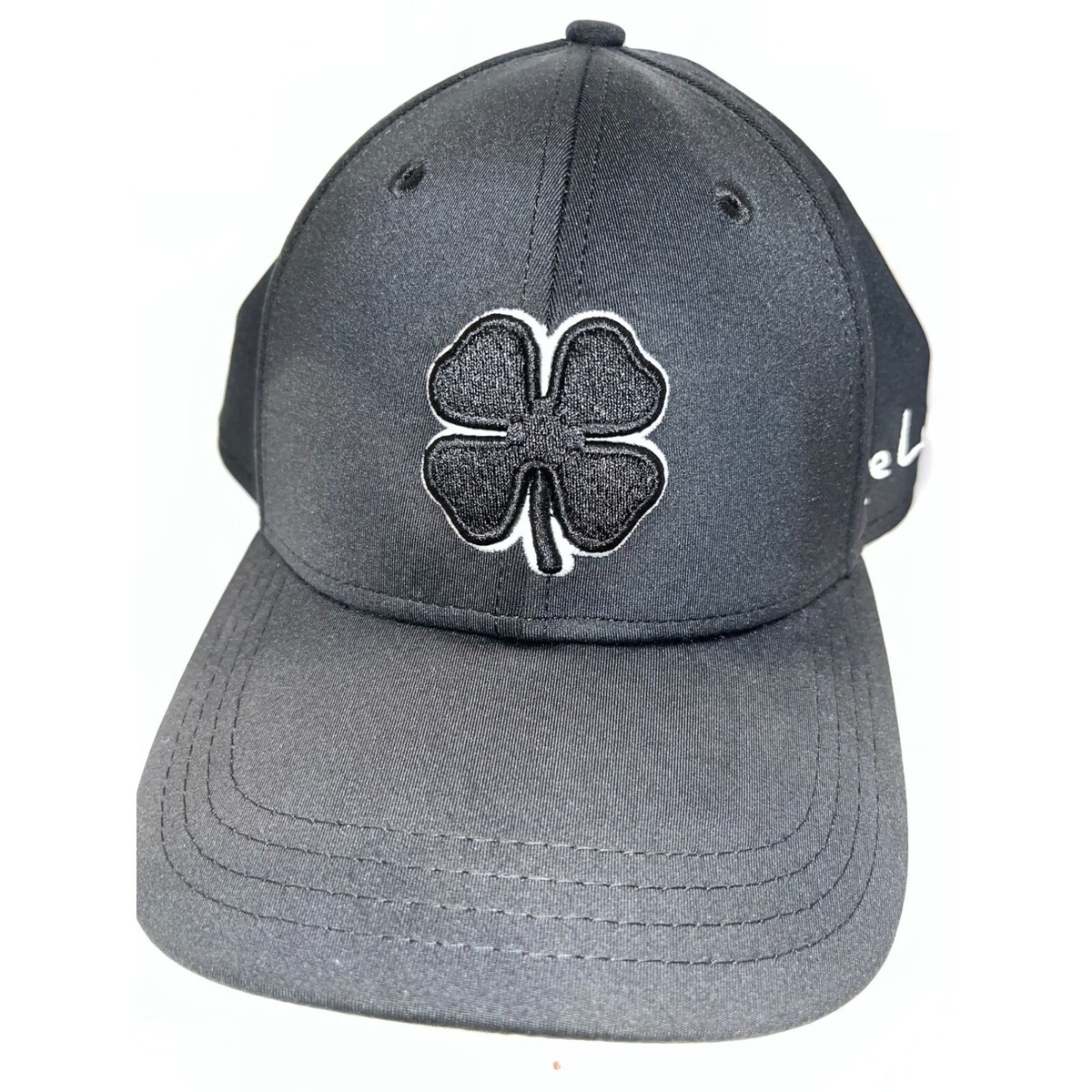 Live Lucky Black Clover Ballcap Hat NWOT Black and White | eBay