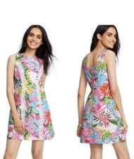 NWT LILLY PULITZER TARGET ~ NOSIE POSEY DRESS ~ FLORAL ~ TRIM DETAIL-2