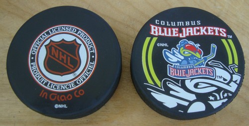 NEW Columbus Blue Jackets Official Hockey Puck In Glas Co Hologram NHL Stinger - 第 1/6 張圖片
