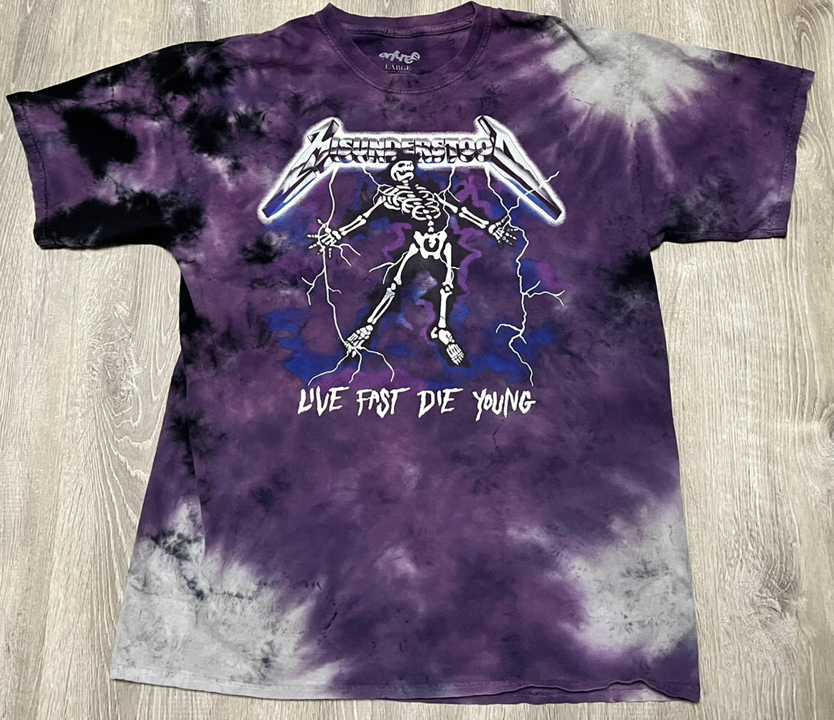 Entree Misunderstood Purple Lightning Tie Dyed T Shirt Men's Entree Misunderstood Purple Lightning Tie Dyed T Shirt Men's