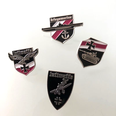 SET 4 x PIN WEHRMACHT LUFTWAFFE MARINE EISERNES KREUZ EK REICHSADLER ANSTECKER