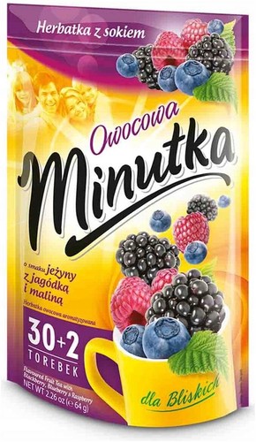 Mokate MINUTE Fruit tea with juice: Blackberry Blueberry Raspberry FREE SHIPPING - 第 1/2 張圖片