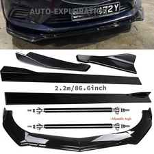Front Bumper Lip Splitter 86.6" Side Skirts Rear Lip For Mazda 3 4 5 6