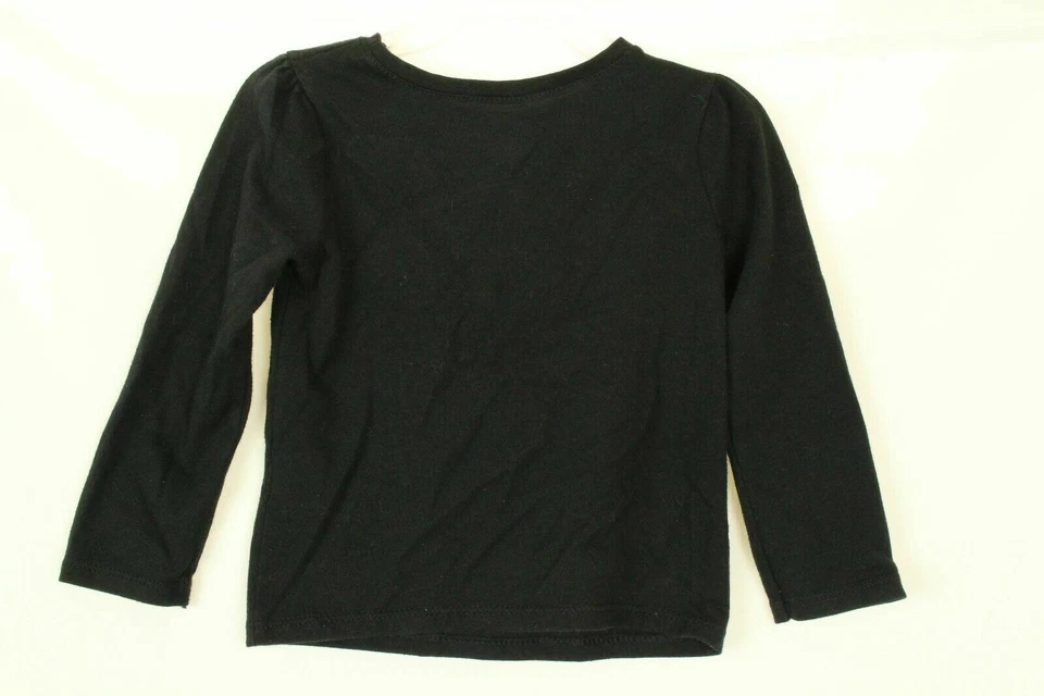 Camisa negra para niñas pequeñas Garanimals You Make Me Happy talla 2T Foto 2 de 2