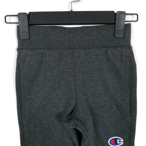 Champion Logo Sweatpant Jogger Boys Youth XS 5/6 Charcoal Gray Logo - Picture 2 of 10