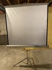 Vintage  DA-LITE Wonder-Lite 50” X 50” Projector Screen  & Tripod  W Vinyl Case