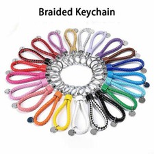 Fashion Colors Leather Strap Bag Wallet Keyring Keychain Key Chain Ring Key AU