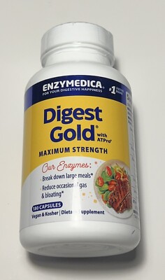 Enzymedica Digest Gold w/ATPro MAXIMUM STRENGTH 180 Capsules BNIB EXP 09/2026+