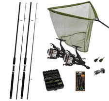Carp Fishing Stalking Rod Reel Set Up Fishing Net Tools Hooks Weights Tackle
