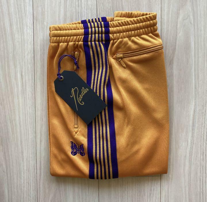 NEEDLES Track Pants Hizaderu Yellow/Black line Size-S New NEEDLES Track Pants Hizaderu Yellow/Black line Size-S New