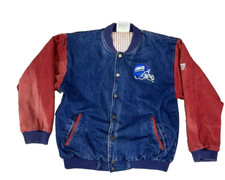 Vintage New York Giants NFL Men's Varsity Denim Jacket Blue Size MED