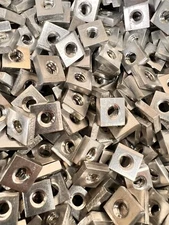 (10) 10-24 Square Machine Screw Nut Aluminum 3/8x3/8 Square 10/24 3/16 USA