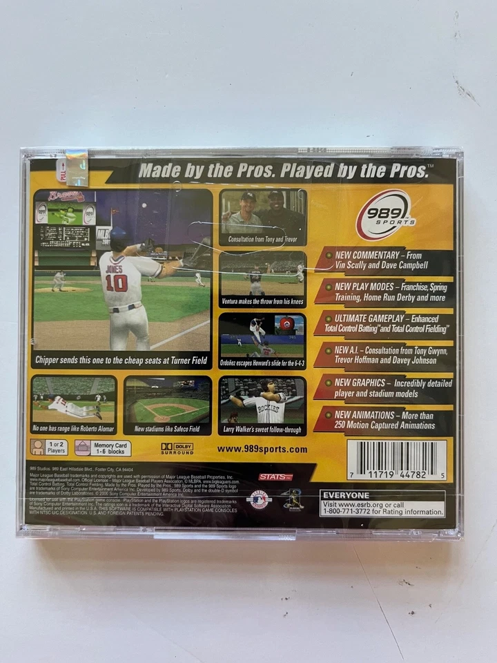 MLB 2001 Sony PlayStation 1 PS1 New Factory Sealed 989 Sports Chipper Jones OOP - Image 2 of 4