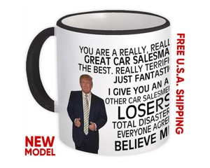 Car Salesman Gift Funny Trump Mug Great Car Salesman Birthday Christmas Jobs Ebay