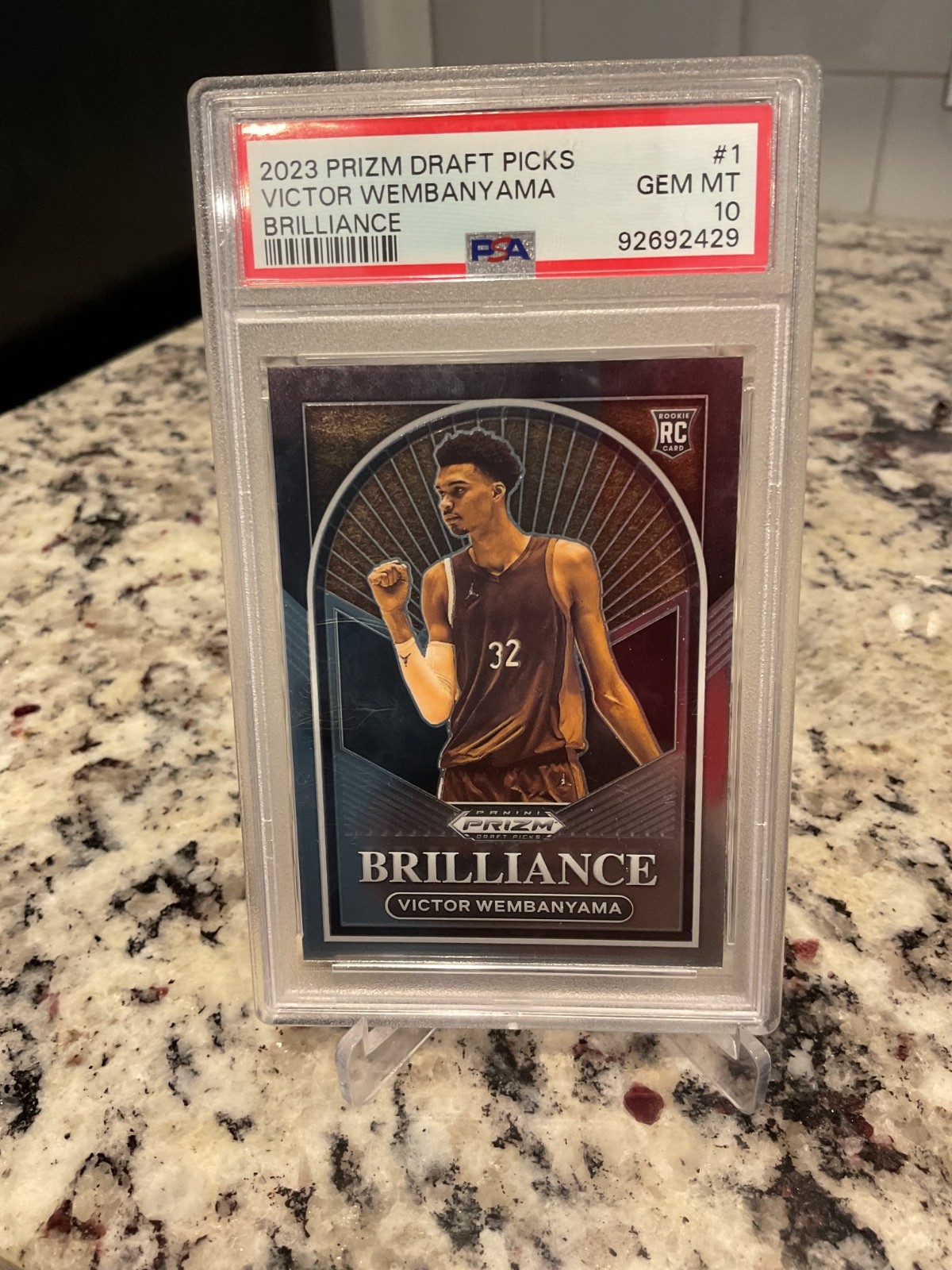 Panini 2023 Prizm Draft Picks Brilliance Victor Wembanyama Rookie #1 RC PSA 10