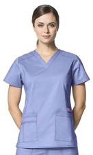 WonderWink Women's Wonderflex Verity Scrub Top, Ceil Blue, Large
