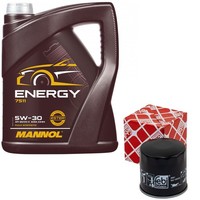 MotoröL Set 5W-30 5 Liter + ÖLfilter 108330 FüR Audi A1 A3 1.4 Tfsi 103KW 140 PS