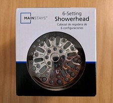 Pommeau de douche Mainstays 6 réglages finition chromée tourne BNIB