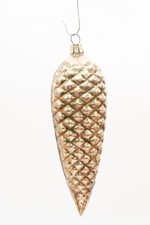 Vntg 5.5" Ornament Embossed Gold Glass Pinecone Shape W Germany Box 78