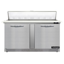 Continental Refrigerator D60N16C-FB 60" Sandwich / Salad Prep Table w/ 2 Door...