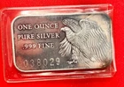ONE TROY OUNCE 999 SILVER EAGLE BULLION BAR