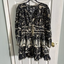 Women’s Ulla Johnson Nina Dress in Rainforest Sz 12 Tiered Floral Boho Whimsical