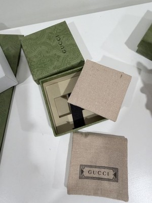Authentic Gucci Small Green Gift Box With Jewelry Pouch 8.5cmx8.5cm As Pictured