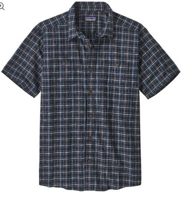 Patagonia Back Step Shirt Mens M Blue Plaid Lightweight Hemp Organic Cotton X29