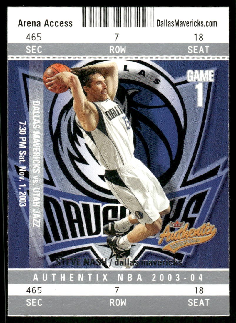 2003-04 Fleer Authentix #23 Steve Nash Dallas Mavericks basketball card